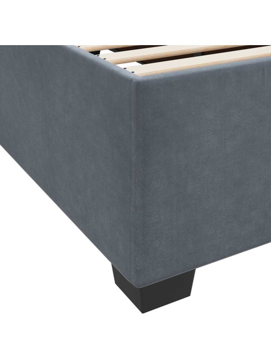 Gultas rāmis ar matraci tumši pelēka 90 x 200 cm samts
