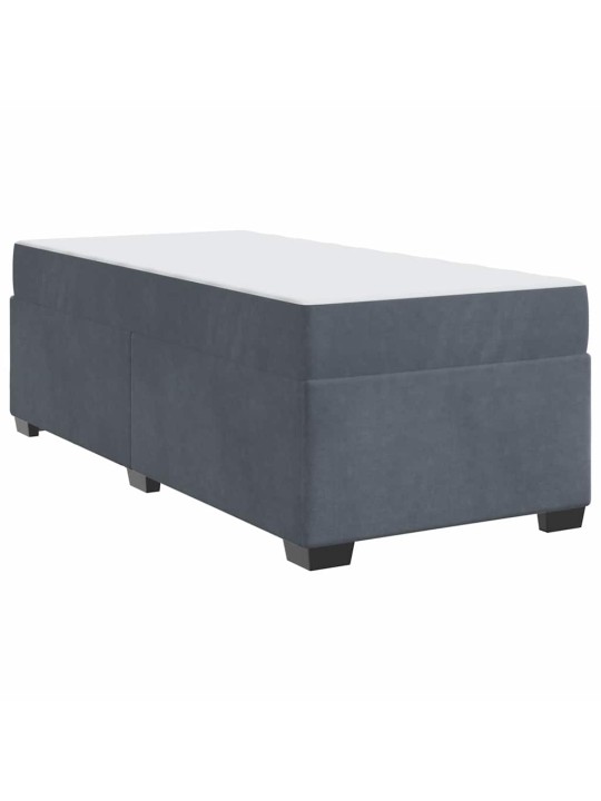 Gultas rāmis ar matraci tumši pelēka 90 x 200 cm samts