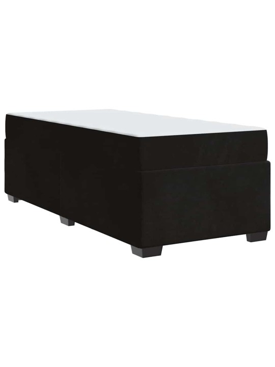 Gultas rāmis ar matraci ar matraci melna 90 x 200 cm samts