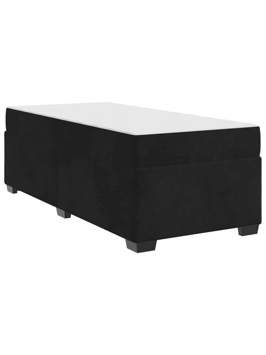 Gultas rāmis ar matraci ar matraci melna 90 x 200 cm samts