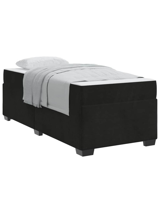 Gultas rāmis ar matraci ar matraci melna 90 x 200 cm samts