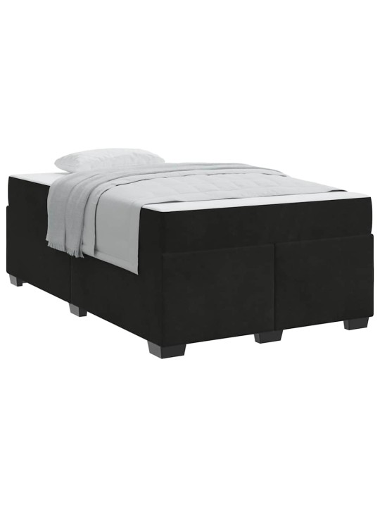 Gultas rāmis ar matraci ar matraci melna 120 x 190 cm samts