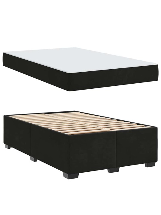 Gultas rāmis ar matraci ar matraci melna 120 x 200 cm samts
