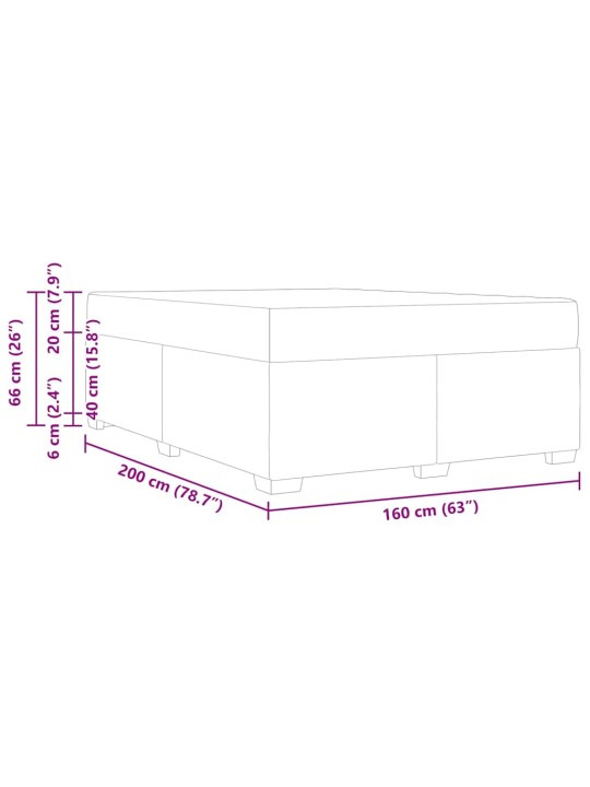 Gultas rāmis ar matraci tumši pelēka 160 x 200 cm samts