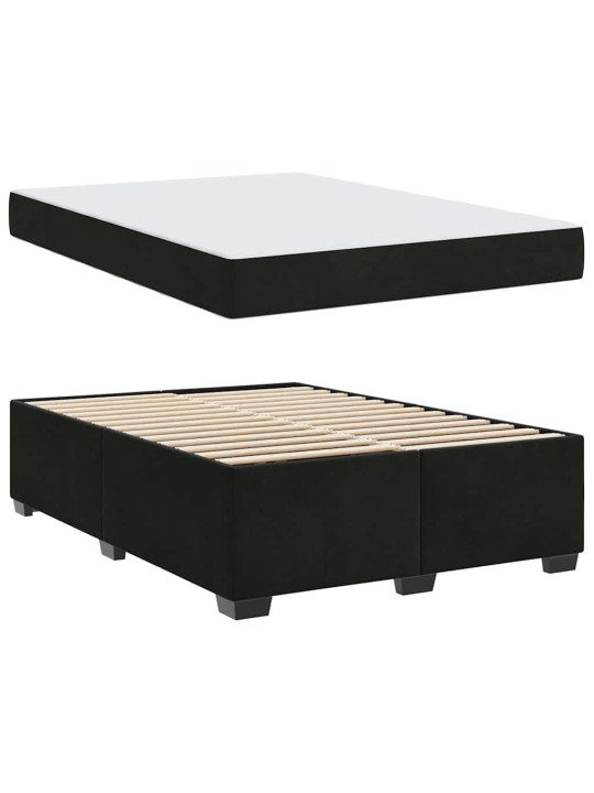Gultas rāmis ar matraci ar matraci melna 160 x 200 cm samts