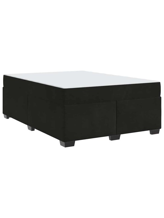Gultas rāmis ar matraci ar matraci melna 160 x 200 cm samts