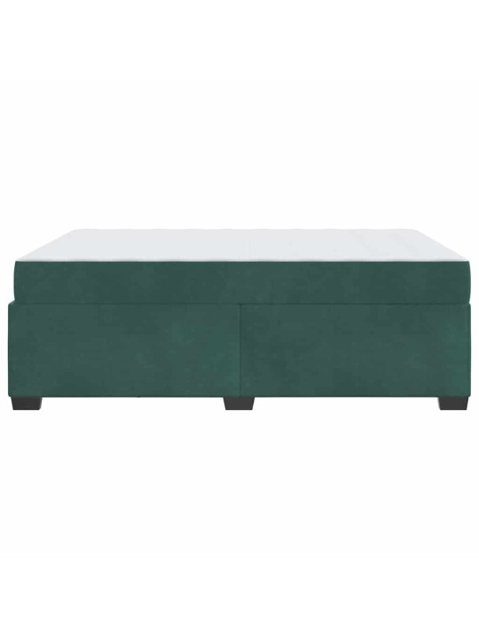 Gultas rāmis ar matraci tumši zaļa 160 x 200 cm samts