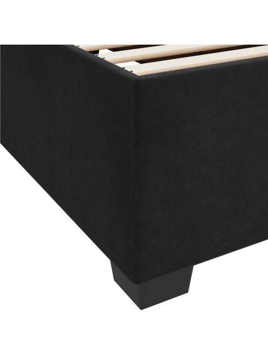 Gultas rāmis ar matraci melna 180 x 200 cm samts