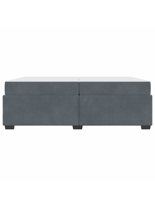 Gultas rāmis ar matraci tumši pelēka 200 x 200 cm samts