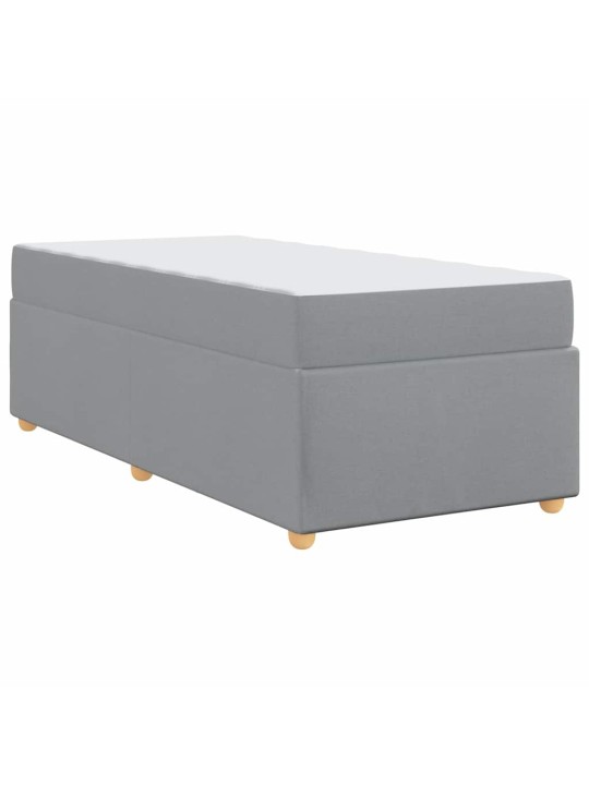 Gultas rāmis ar matraci gaiši pelēka 80 x 200 cm audums