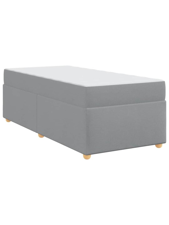 Gultas rāmis ar matraci gaiši pelēka 80 x 200 cm audums