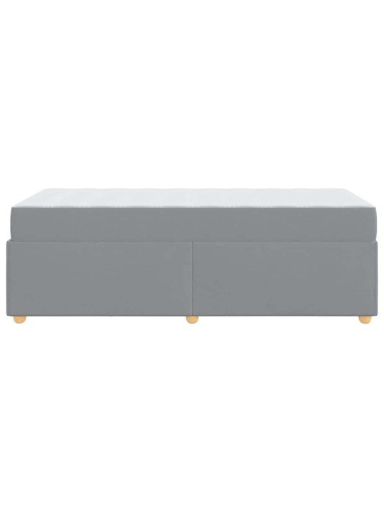 Gultas rāmis ar matraci gaiši pelēka 80 x 200 cm audums