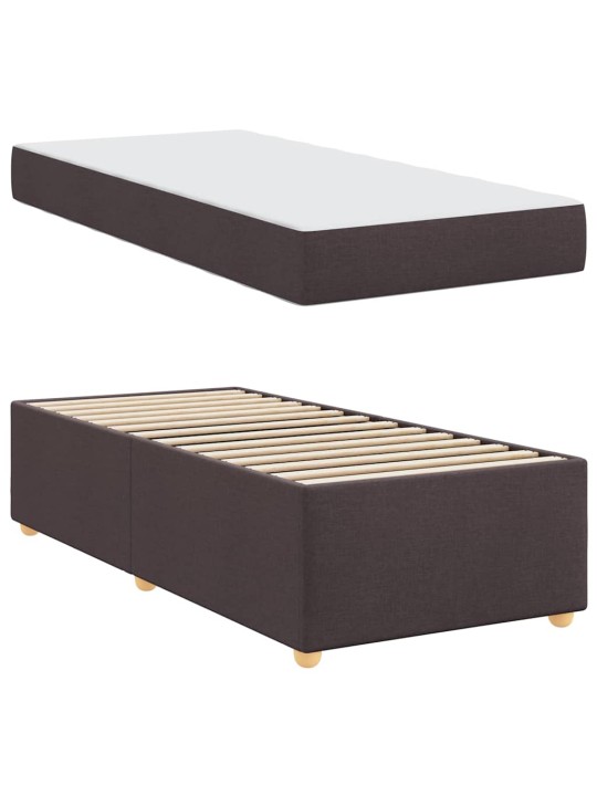 Gultas rāmis ar matraci tumši brūna 80 x 200 cm audums
