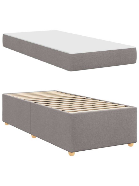 Gultas rāmis ar matraci pelēkbrūna 80 x 200 cm audums