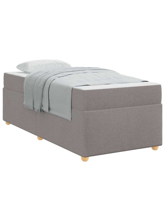 Gultas rāmis ar matraci pelēkbrūna 80 x 200 cm audums