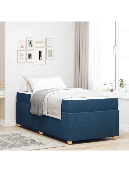 Gultas rāmis ar matraci ar matraci zila 80 x 200 cm audums