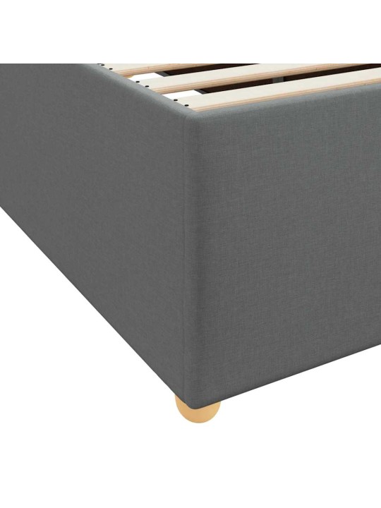 Gultas rāmis ar matraci tumši pelēka 90 x 190 cm audums