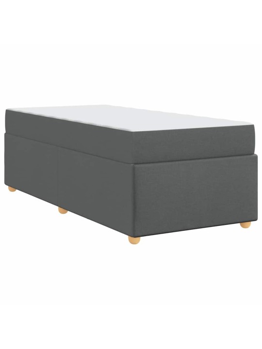 Gultas rāmis ar matraci tumši pelēka 90 x 190 cm audums