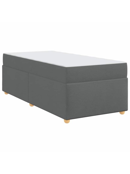 Gultas rāmis ar matraci tumši pelēka 90 x 190 cm audums
