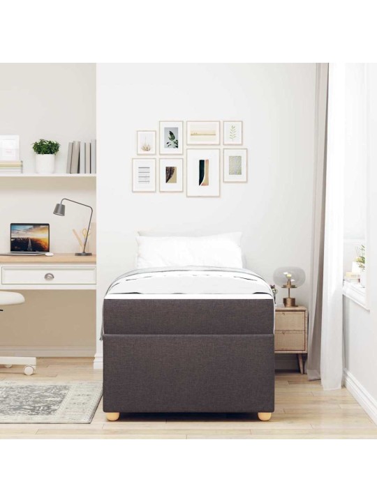 Gultas rāmis ar matraci tumši brūna 90 x 190 cm pocket atsperes