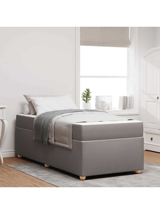 Gultas rāmis ar matraci pelēkbrūna 90 x 190 cm pocket atsperes