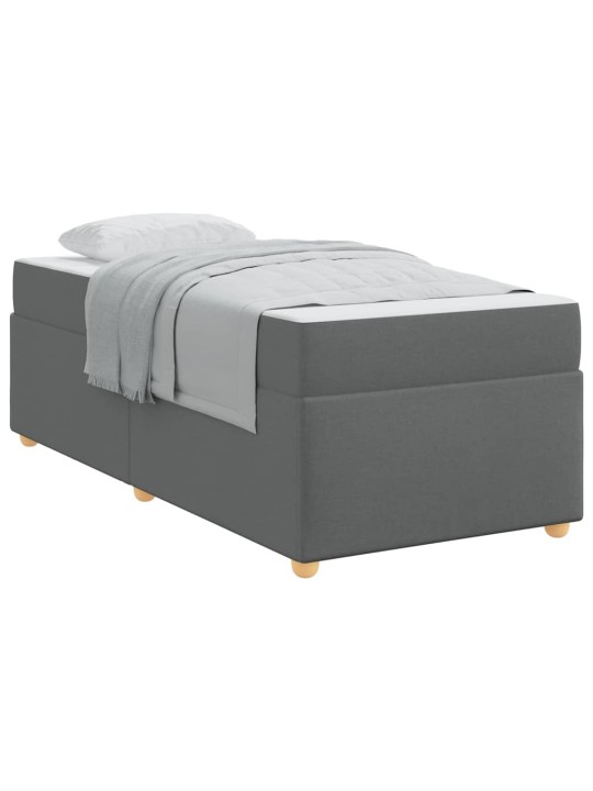 Gultas rāmis ar matraci tumši pelēka 90 x 200 cm audums