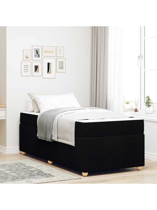 Gultas rāmis ar matraci ar matraci melna 90 x 200 cm audums