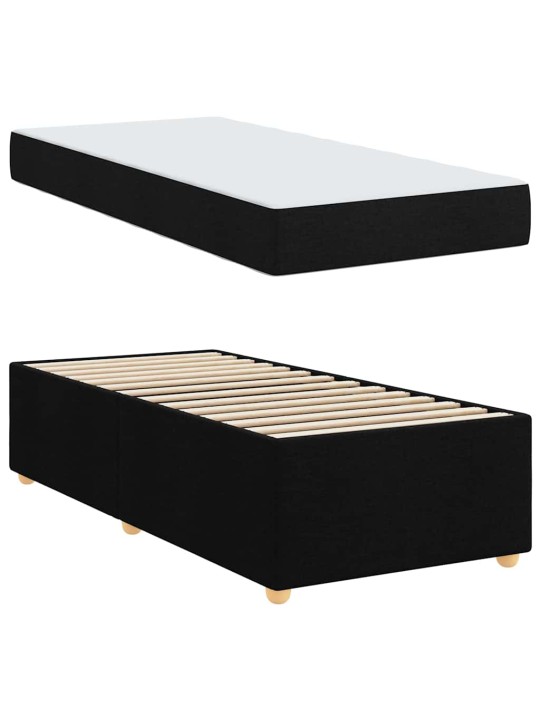 Gultas rāmis ar matraci ar matraci melna 90 x 200 cm audums