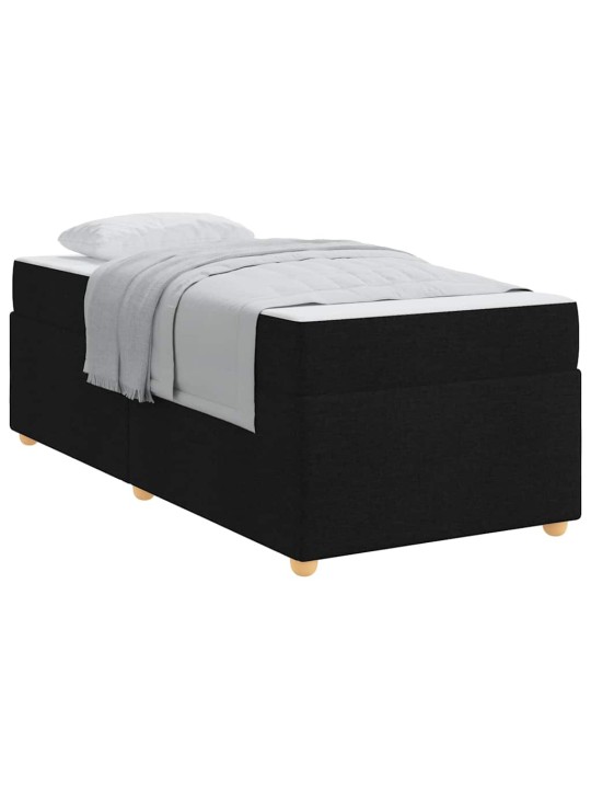 Gultas rāmis ar matraci ar matraci melna 90 x 200 cm audums