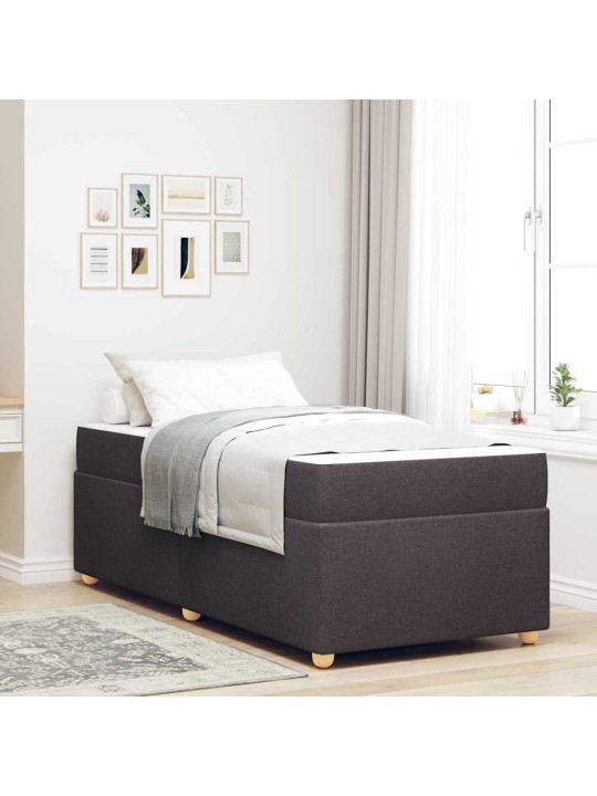 Gultas rāmis ar matraci tumši brūna 100 x 200 cm audums