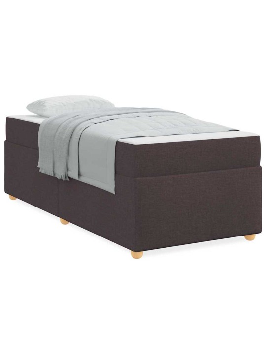Gultas rāmis ar matraci tumši brūna 100 x 200 cm audums