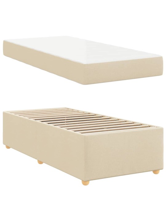 Gultas rāmis ar matraci krēmkrāsa 100 x 200 cm audums