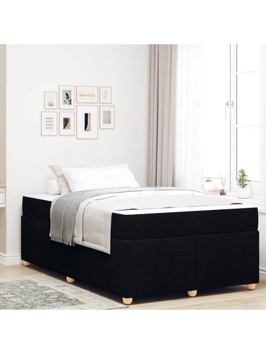 Gultas rāmis ar matraci ar matraci melna 120 x 190 cm audums