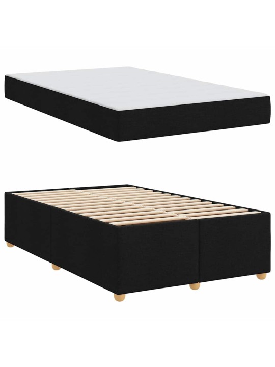 Gultas rāmis ar matraci ar matraci melna 120 x 190 cm audums