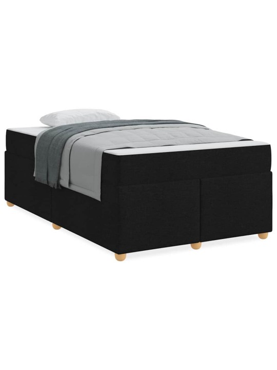 Gultas rāmis ar matraci ar matraci melna 120 x 190 cm audums