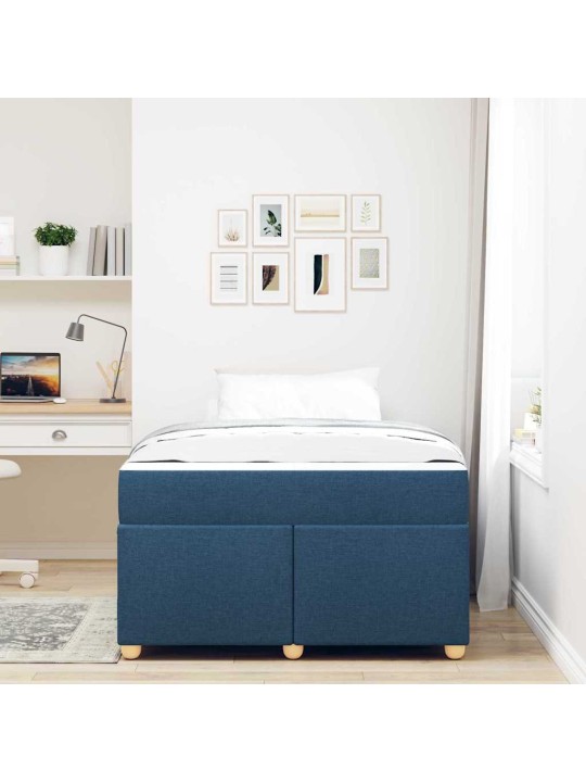 Gultas rāmis ar matraci ar matraci zila 120 x 190 cm audums