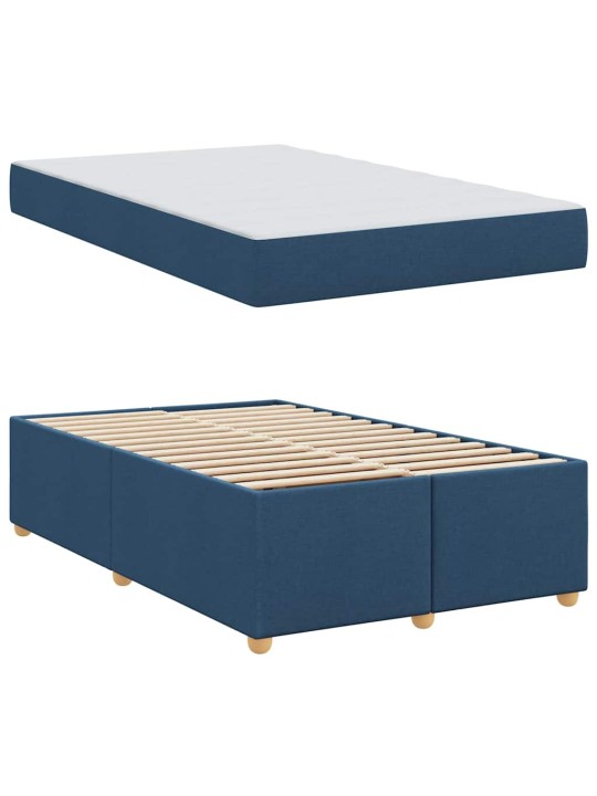 Gultas rāmis ar matraci ar matraci zila 120 x 190 cm audums