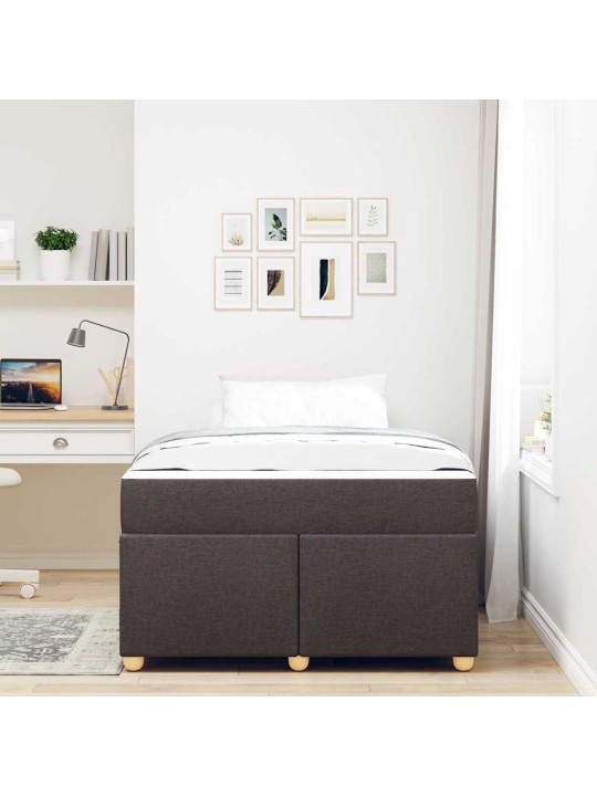 Gultas rāmis ar matraci tumši brūna 120 x 200 cm audums