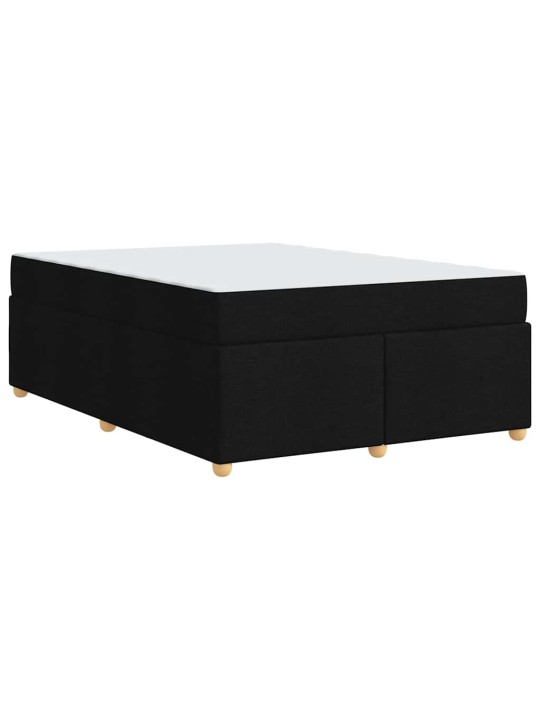 Gultas rāmis ar matraci ar matraci melna 140 x 200 cm audums