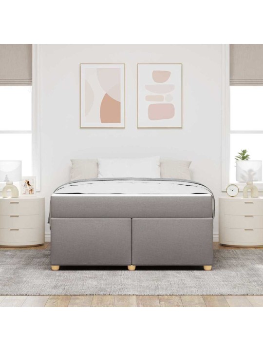 Gultas rāmis ar matraci pelēkbrūna 140 x 200 cm audums