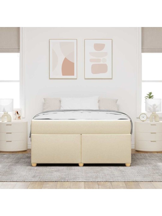 Gultas rāmis ar matraci krēmkrāsa 140 x 200 cm audums