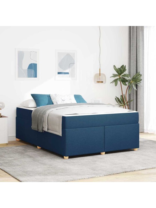 Gultas rāmis ar matraci ar matraci zila 140 x 200 cm audums
