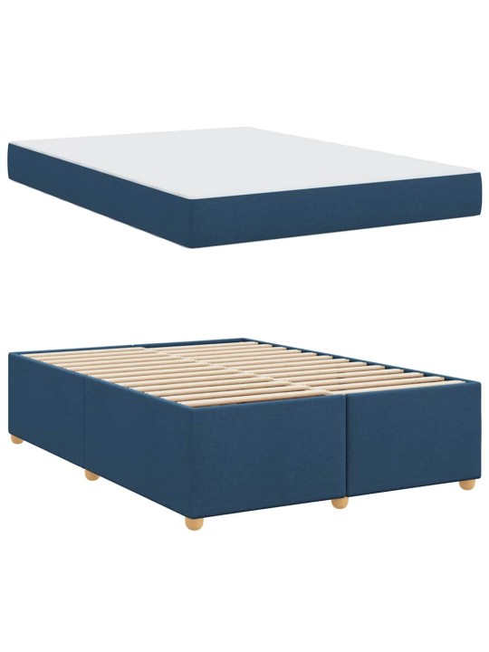 Gultas rāmis ar matraci ar matraci zila 140 x 200 cm audums