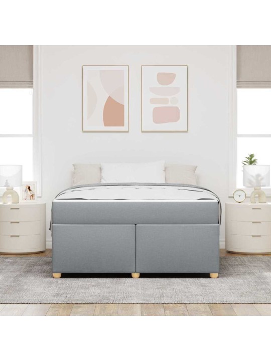 Gultas rāmis ar matraci gaiši pelēka 160 x 200 cm audums