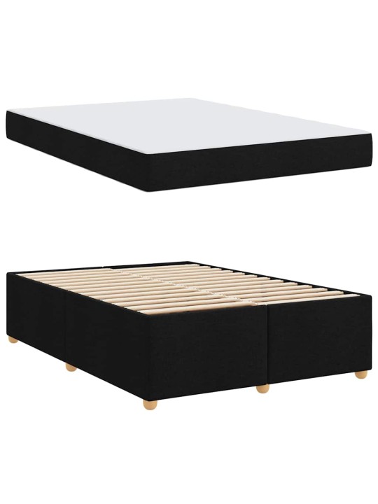 Gultas rāmis ar matraci ar matraci melna 160 x 200 cm audums