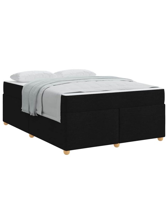 Gultas rāmis ar matraci ar matraci melna 160 x 200 cm audums