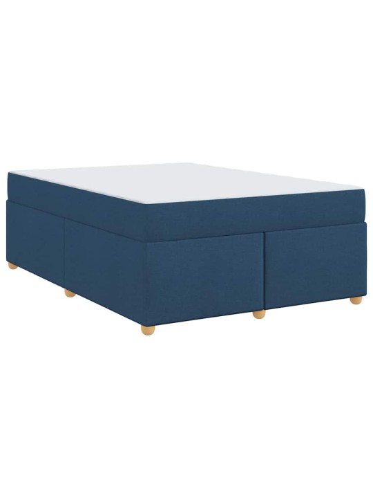 Gultas rāmis ar matraci ar matraci zila 160 x 200 cm audums