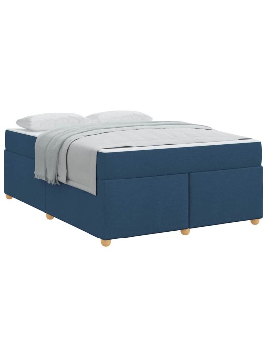 Gultas rāmis ar matraci ar matraci zila 160 x 200 cm audums