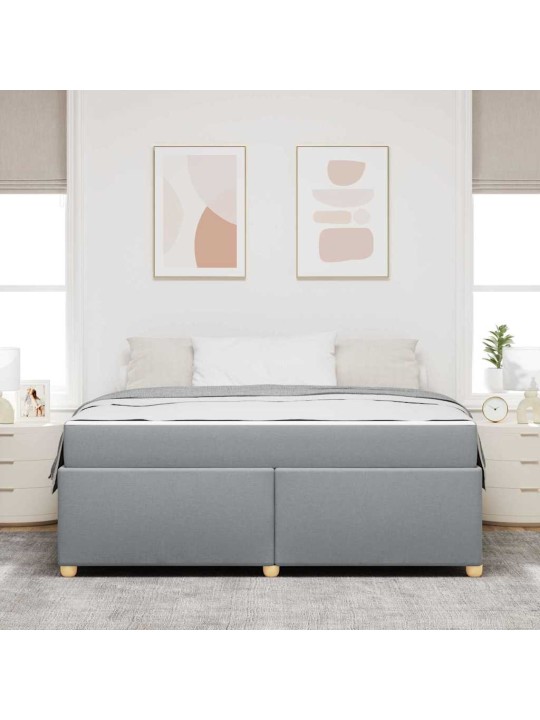 Gultas rāmis ar matraci gaiši pelēka 180 x 200 cm audums