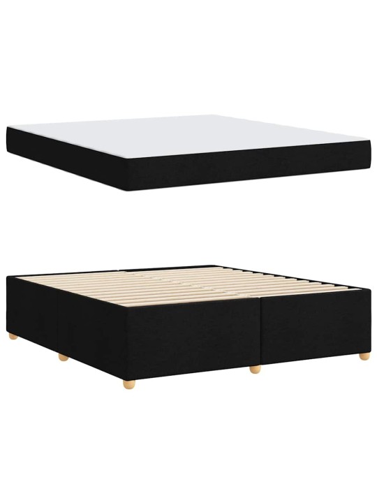 Gultas rāmis ar matraci ar matraci melna 180 x 200 cm audums